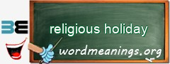 WordMeaning blackboard for religious holiday